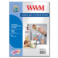 Фотопапір WWM матовий на маГнитной основе A4, 5л (M.MAG.5)