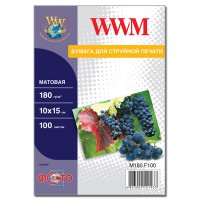 Фотопапір WWM матовий 180Г/м кв, 10см x 15см, 100л (M180.F100)