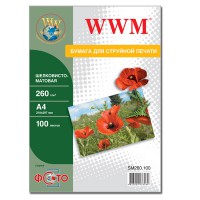 Фотопапір WWM шовковисто-матовий 260г/м кв, A4, 100л (SM260.100)