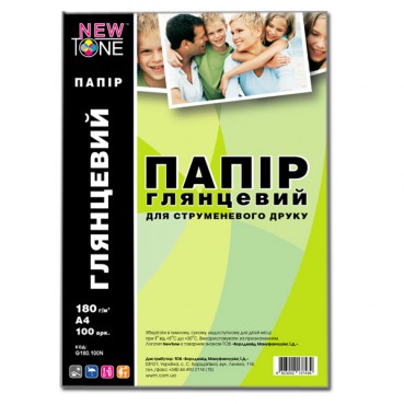 Фотопапір NewTone Глянсовий 180Г/м кв, A4, 100л (G180.100N)