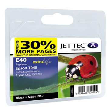EPSON Stylus C62/CX3200 Black +30% (110E004001) E40 Jet Tec