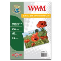 Фотопапір WWM шовковисто-матовий 260г/м кв, A4, 25л (SM260.25)