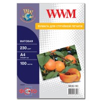 Фотопапір WWM матовий 230Г/м кв, A4, 100л (M230.100)