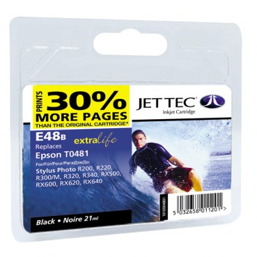 EPSON Stylus Photo R-200/220/300/320/340/RX-500/600/620 Black + 30% (110E004801) E48B Jet Tec