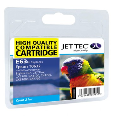 EPSON Stylus C67/C87/CX3700/CX4100/CX4700 Cyan (110E006302) E63C Jet Tec