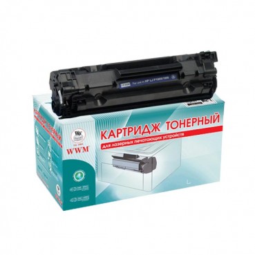Картридж тон. WWM для HP LJ P1005/P1006, Canon 712 аналог CB435A Black ( 1500 копий) (LC35N)