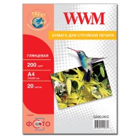 Фотопапір WWM Глянсовий 200Г/м кв, A4, 20л (G200.20/C)