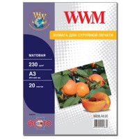 Фотопапір WWM матовий 230Г/м кв, A3, 20л (M230.A3.20)