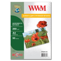 Фотопапір WWM шовковисто-матовий 260г/м кв, A4, 50л (SM260.50)