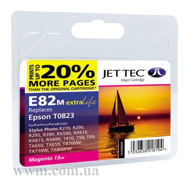 Картридж JetTec для Epson Stylus Photo R270/T50/TX650 аналог C13T08234A10/C13T11234A10 Magenta (110E008203)