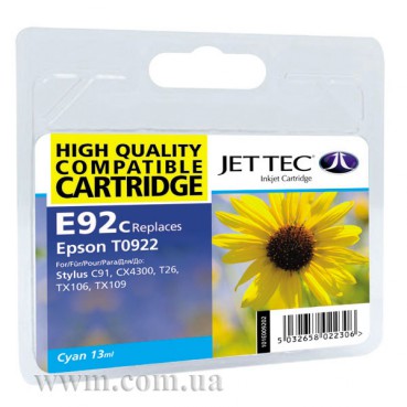 EPSON Stylus C91/CX4300/T26/TX106/109 Cyan (110E009202) E92C Jet Tec