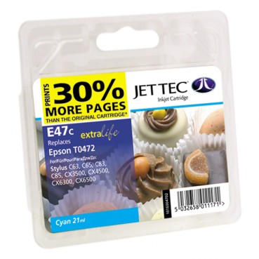 EPSON Stylus C63/CX6300 Cyan + 30% (110E004702) E47C Jet Tec