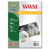 Фотопапір WWM премиум суперГлянсовий 280Г/м кв, A4, 100л (PSG280.100)