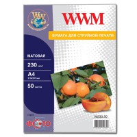 Фотопапір WWM матовий 230Г/м кв, A4, 50л (M230.50)