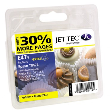 EPSON Stylus C63/CX6300 Yellow + 30% (110E004704) E47Y Jet Tec