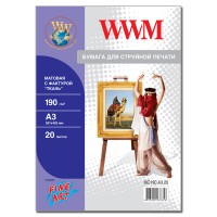 Фотобумага WWM матовая "Ткань" 190г/м кв, A3, 20л (MC190.A3.20)