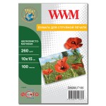 Фотопапір WWM шовковисто-матовий 260г/м кв, 10см x 15см, 100л (SM260.F100)