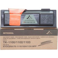 Туба с тонером Integral для Kyocera Mita FS-1110/1024/1124 аналог TK-1100/1102/1103 Black (12100057C) + Чип