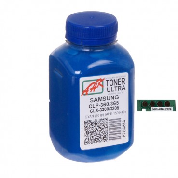 Тонер + чіп АНК для Samsung CLP-360/365/CLX-3300 ( тонер АНК, чип АНК) бутль 40г 1000 копій Cyan (1505414)