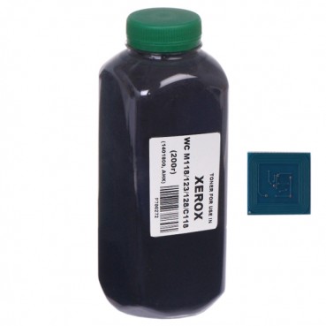 Тонер + чіп АНК для XEROX CopyCentre C118/WC M118 ( тонер АНК, чип АНК) бутль 200г Black (1400582)