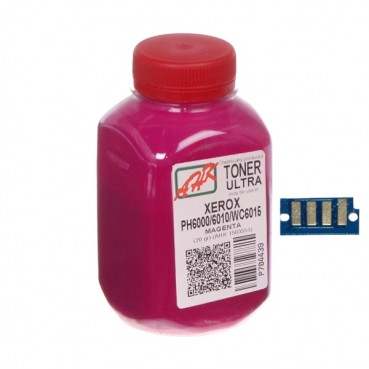 Тонер + чіп АНК для Xerox Phaser 6000/6010 ( тонер АНК, чип АНК) бутль 20г Magenta (1500257) регион 2 и 4