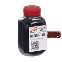 Тонер + чіп АНК для OKI B401/MB441/MB451 ( тонер АНК, чип АНК) бутль 80г Black (1401336)