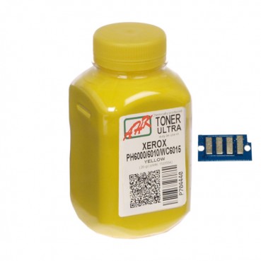 Тонер + чіп АНК для Xerox Phaser 6000/6010 ( тонер АНК, чип АНК) бутль 20г Yellow (1500258) регион 2 и 4