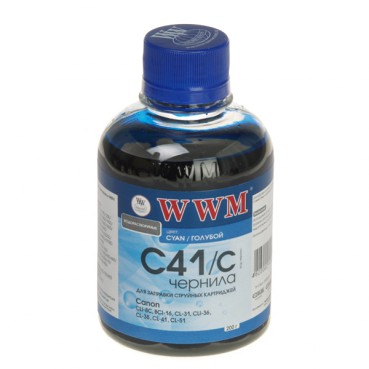 Чорнило WWM для Canon CL-41C/CL-51C/CLI-8C 200г Cyan водорозчинне (C41/C)