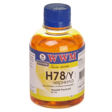 Чернила WWM для HP №178 200г Yellow Водорастворимые (H78/Y)