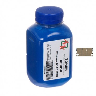 Тонер + чіп АНК для Xerox Phaser 6121MFP ( тонер АНК, чип АНК) бутль 90г Cyan (1502685)