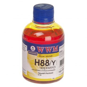 Чернила WWM для HP №88 200г Yellow Водорастворимые (H88/Y)