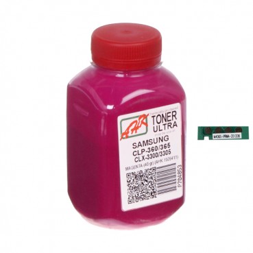 Тонер + чіп АНК для Samsung CLP-360/365/CLX-3300 ( тонер АНК, чип АНК) бутль 40г 1000 копій Magenta (1505415)