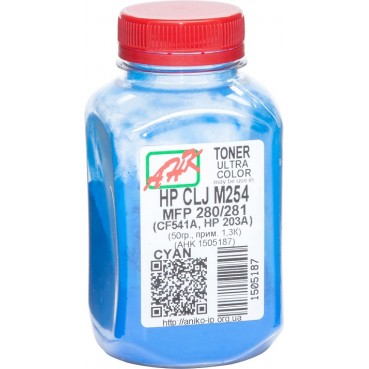 Тонер АНК для HP CLJ M254/MFP280/281 бутль 50г Cyan (1505187)