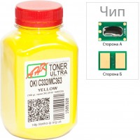 Тонер + чіп АНК для OKI C332/MC363 ( тонер АНК, чип АНК) бутль 100г Yellow (1505324)
