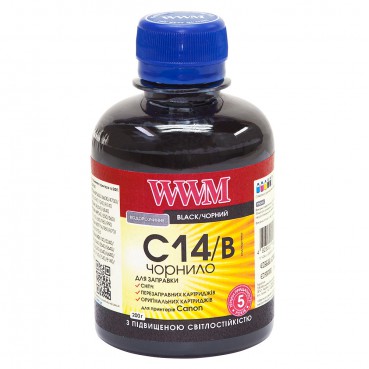 Чорнило WWM для Canon CLI-451Bk / CLI-471Bk 200г Black Водорозчинні (C14 / B) світлостійкі