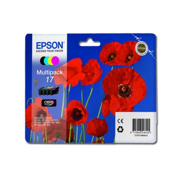 Комплект струйных картриджей Epson для Expression Home XP-103/203/207 №17 B/C/M/Y (C13T17064A10)