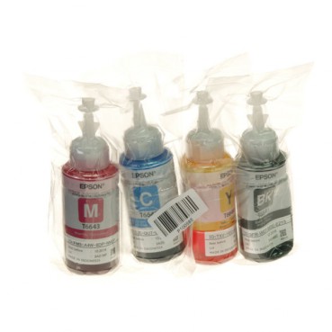 Стартовый набор контейнеров Epson для L110/L210/L300/L312/L350 , 4шт x 70мл B/C/M/Y (C13T664XX)