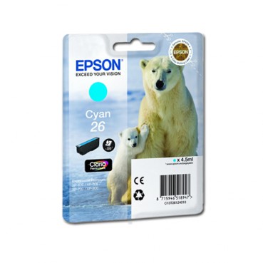 Картридж струйный Epson для Expression Premium XP-600/XP-605/XP-700 №26 Cyan (C13T26124010)