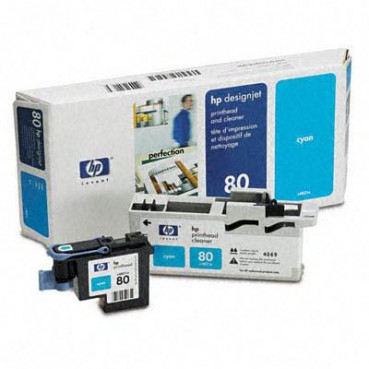 Печатающая головка HP №80 DesignJ1050/1055 cyan+Cleaner (C4821A)