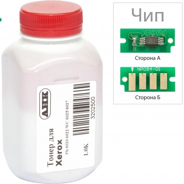 Тонер + чіп АНК для Xerox Phaser 6020/6022, WC 6025 ( тонер АНК, чип АНК) бутль 30г Cyan (3202500)