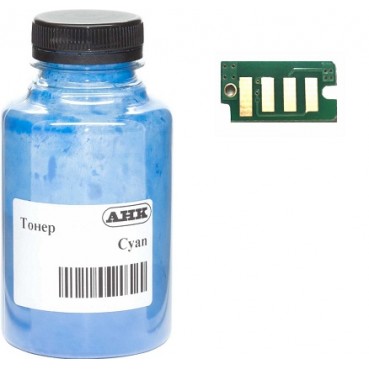 Тонер + чіп АНК для Xerox Phaser 6500 ( тонер АНК, чип АНК) бутль 50г Cyan (3202897)