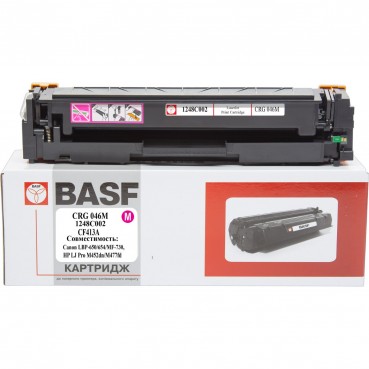 Картридж тонерный BASF для Canon 046, LBP-650, HP LJ Pro M452dn аналог 1248C002/046M/CF413A Magenta (BASF-KT-CRG046M-U)