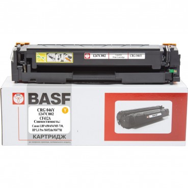 Картридж тонерный BASF для Canon 046, LBP-650, HP LJ Pro M452dn аналог 1247C002/046Y/CF412A Yellow (BASF-KT-CRG046Y-U)