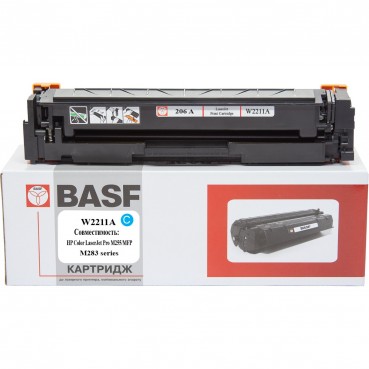 Картридж тонерный BASF для HP CLJ M255, MFP M282/M283 аналог W2211A Cyan (BASF-KT-W2211A-WOC) без чипа