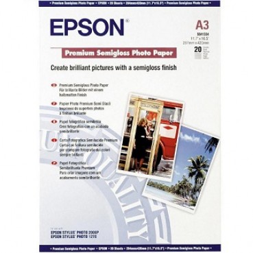 Фотопапір Epson Premium Semigloss Photo Paper 260Г/м кв, A3, 20л (C13S041334)