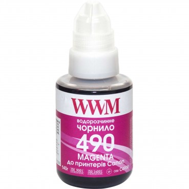 Чорнило WWM GI-490 для Canon G1400/G2400/G3400 140г Magenta (C490M)