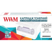 Картридж тонерний WWM для Canon LBP112 / MFP112 / 113 аналог Canon 047 Black (Canon-047-WWM)