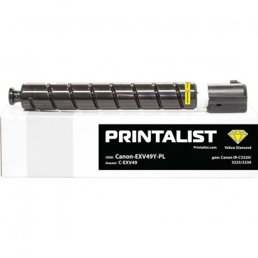 Туба з тонером PRINTALIST для Canon iR-C3320/3325/3330 аналог C-EXV49 Yellow ( 19000 копій) (Canon-EXV49Y-PL)