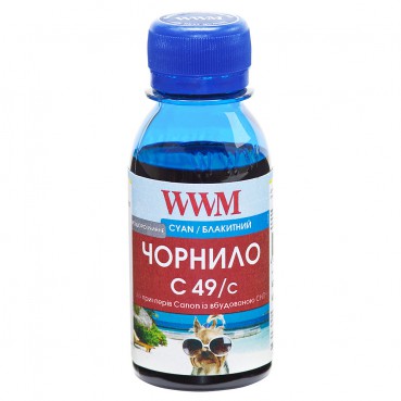 Чорнило WWM GI-490C для Canon Pixma G1400/2400/3400 100г Cyan водорозчинне (C49/C-2)