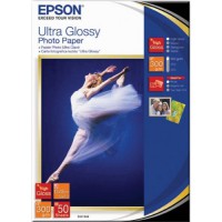 Фотобумага Epson Ultra Glossy глянцевая 300г/м кв, 13см х 18см, 50л (C13S041944)